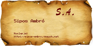 Sipos Ambró névjegykártya